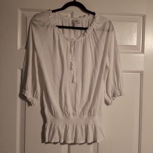 Anne Taylor Loft Peasant Style Shirred Waist